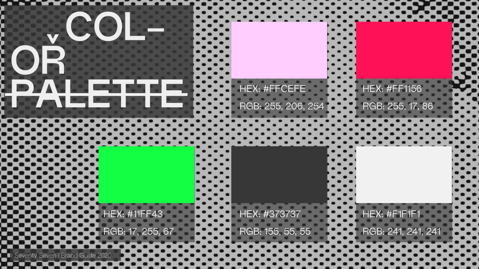 Club 77 colour palette spread